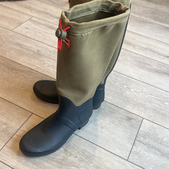 Hunter regent st James canvas and rubber olive and black tall rain boots size 8 - Picture 15 of 15